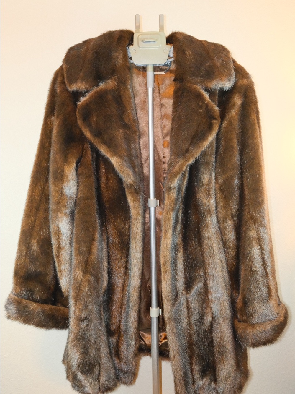 Pamela McCoy Brown Faux Fur Teddy Jacket
